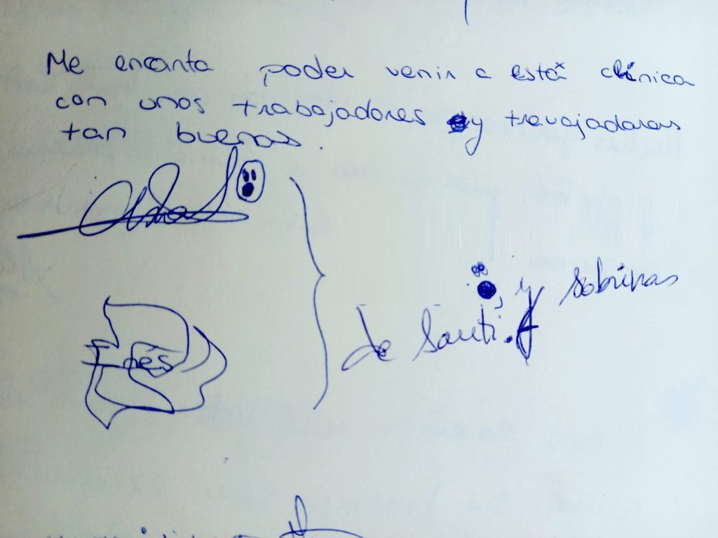 Me encanta poder venir a esta clínica con unos trabajadores y trabajadoras tan buenas